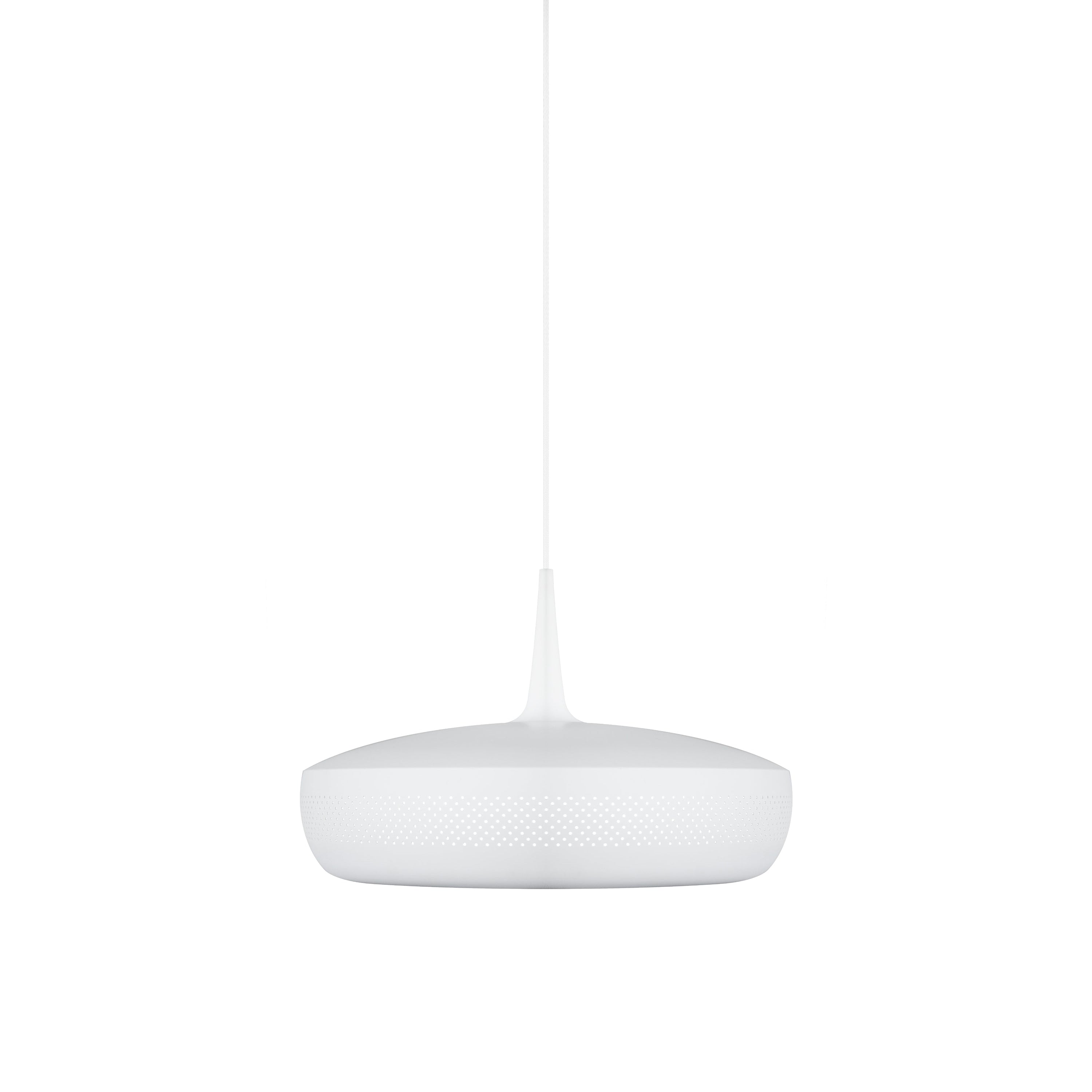 Clava Dine Pendant: Matt White + White + Plug-in