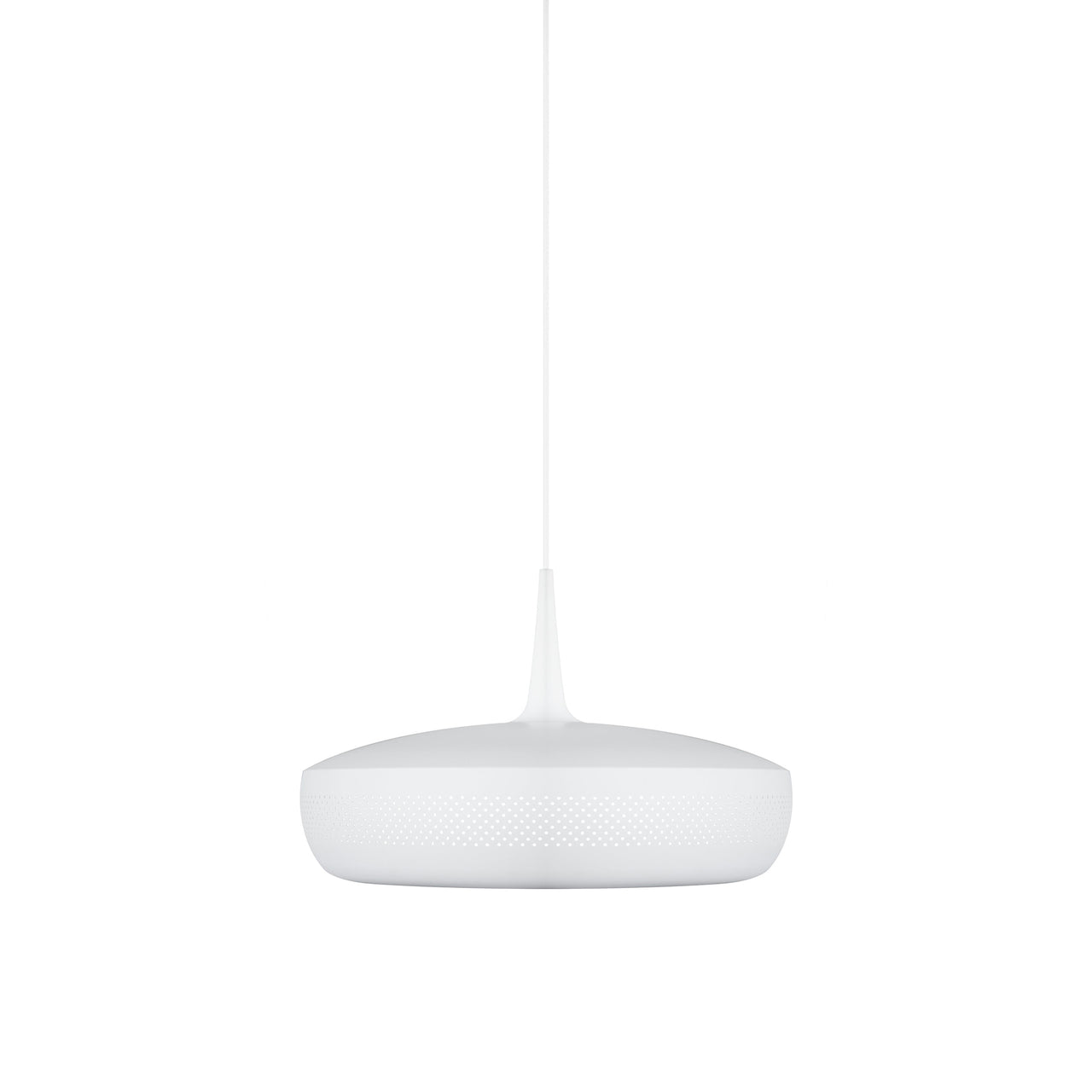 Clava Dine Pendant: Matt White + White + Plug-in