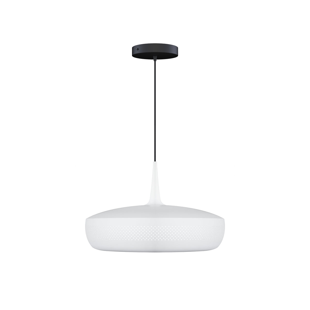 Clava Dine Pendant: Matt White + Black + Canopy