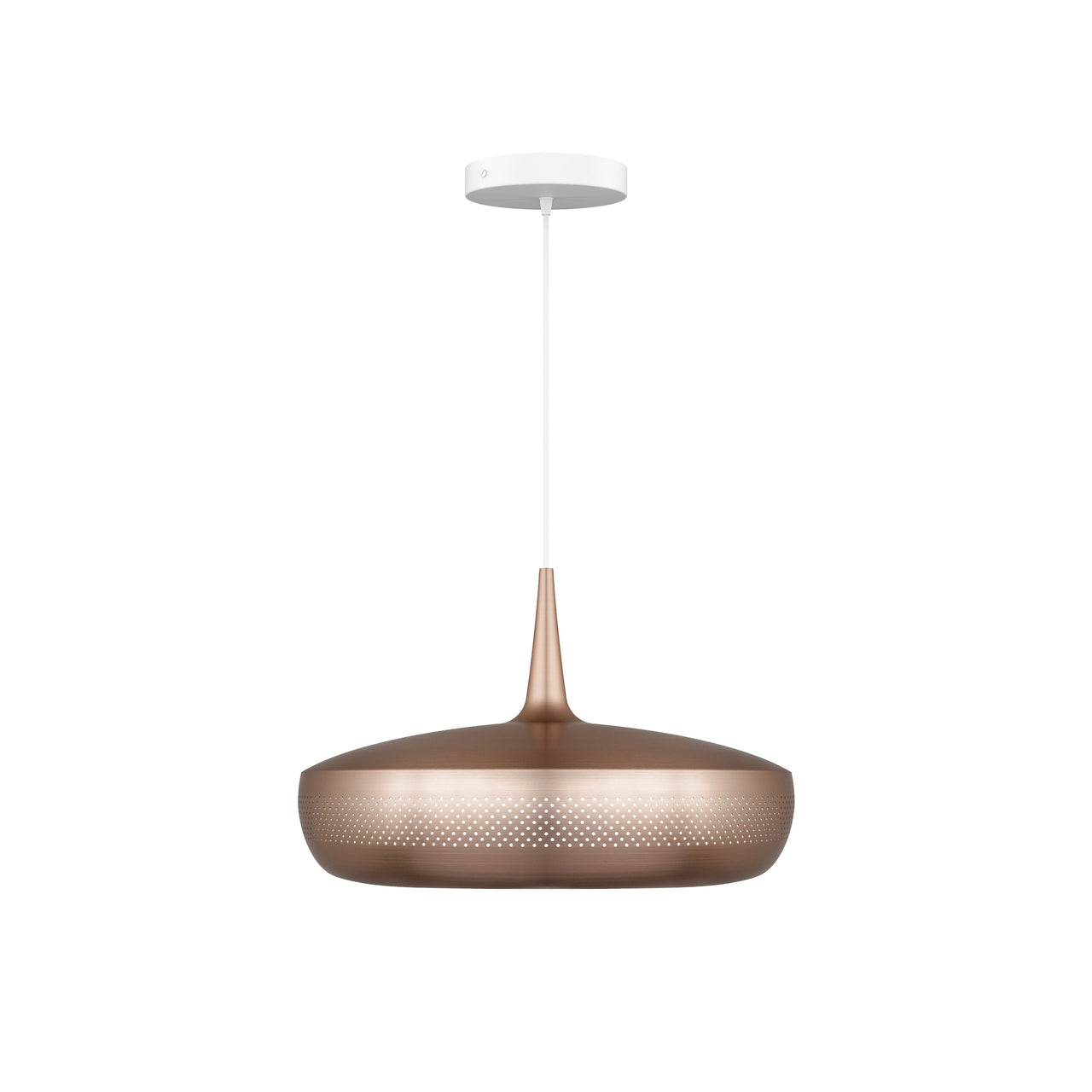 Clava Dine Pendant: Polished Copper + White + Canopy