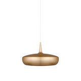 Clava Dine Pendant: Brushed Brass + White + Plug-in