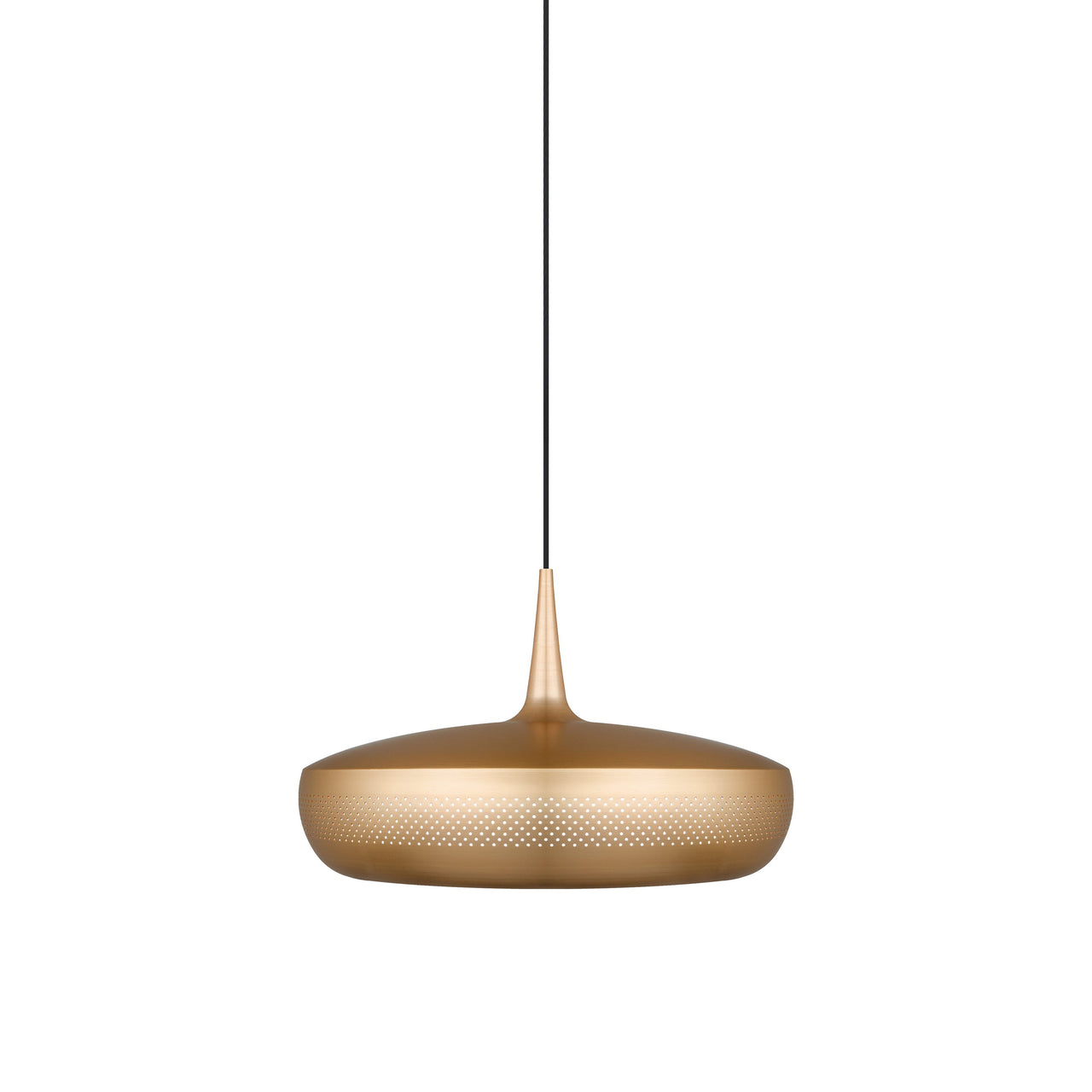 Clava Dine Pendant: Brushed Brass + Black + Plug-in