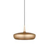 Clava Dine Pendant: Brushed Brass + Black + Plug-in