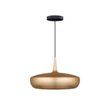 Clava Dine Pendant: Brushed Brass + Black + Canopy