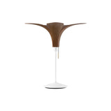 Jazz Champagne Table Lamp: Dark Oak + White