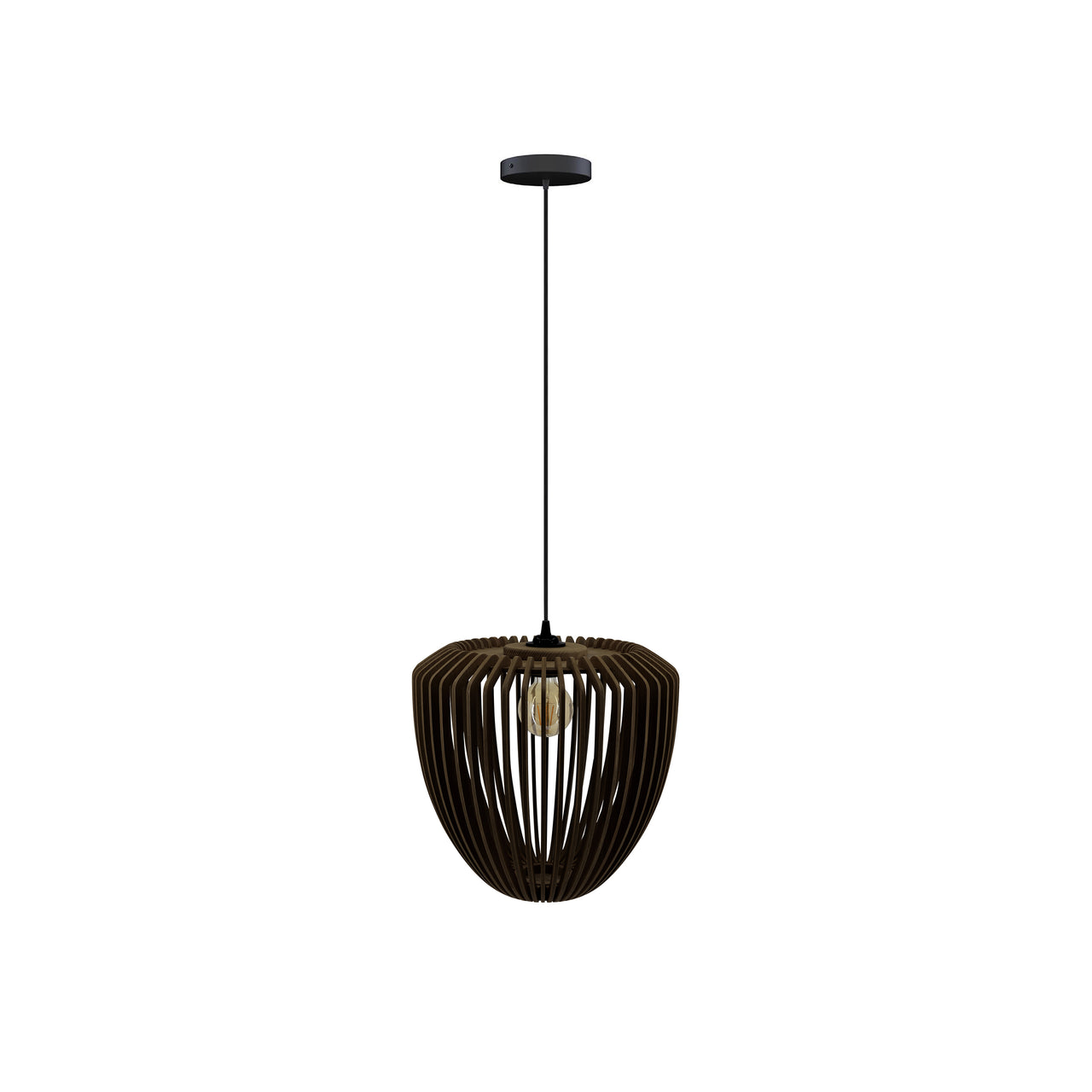 Clava Wood Pendant: Dark Oak + Black + Canopy