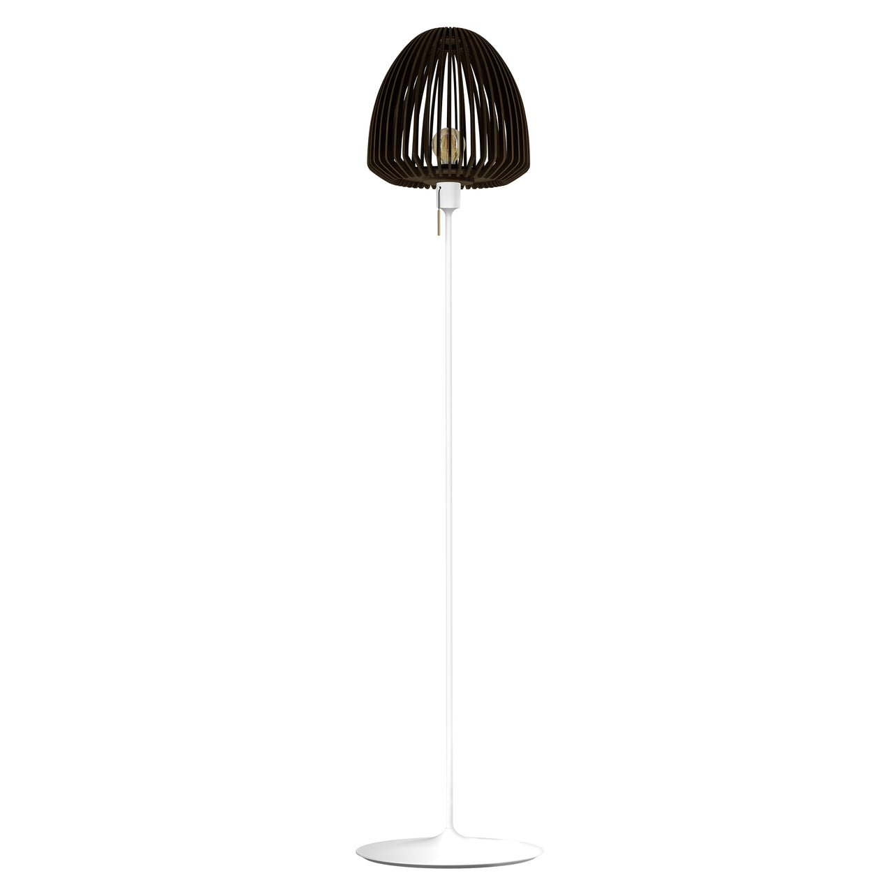 Clava Wood Floor Lamp: Dark Oak + White