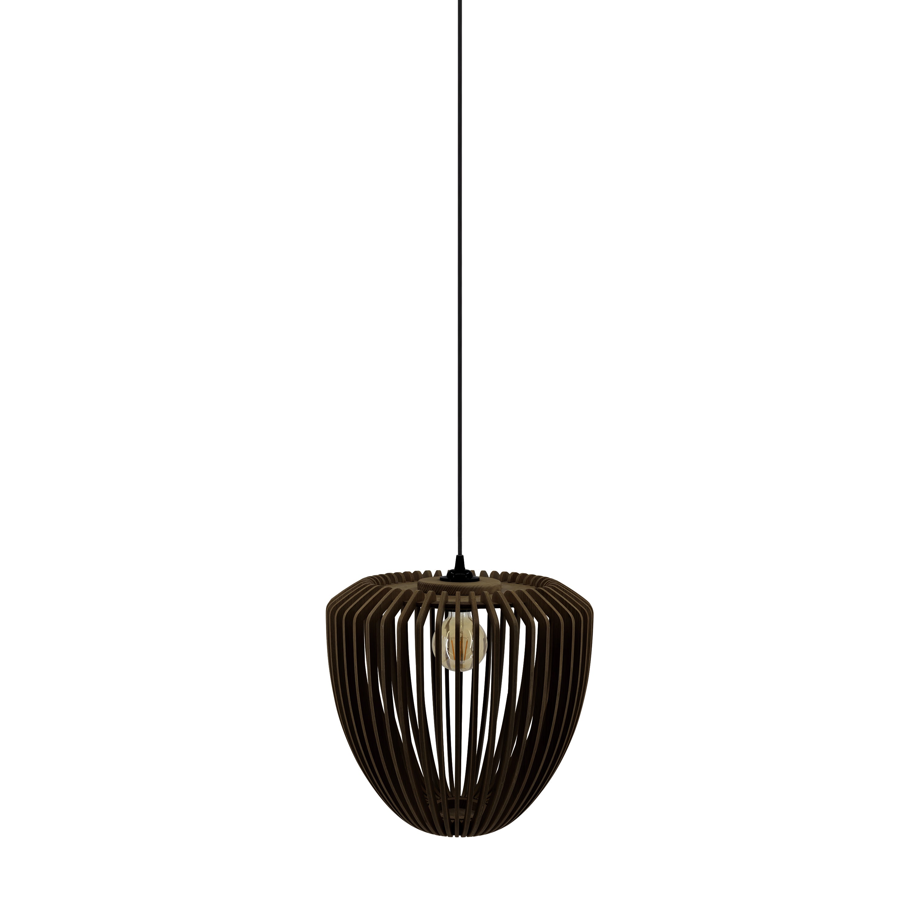 Clava Wood Pendant: Dark Oak + Black + Plug-in