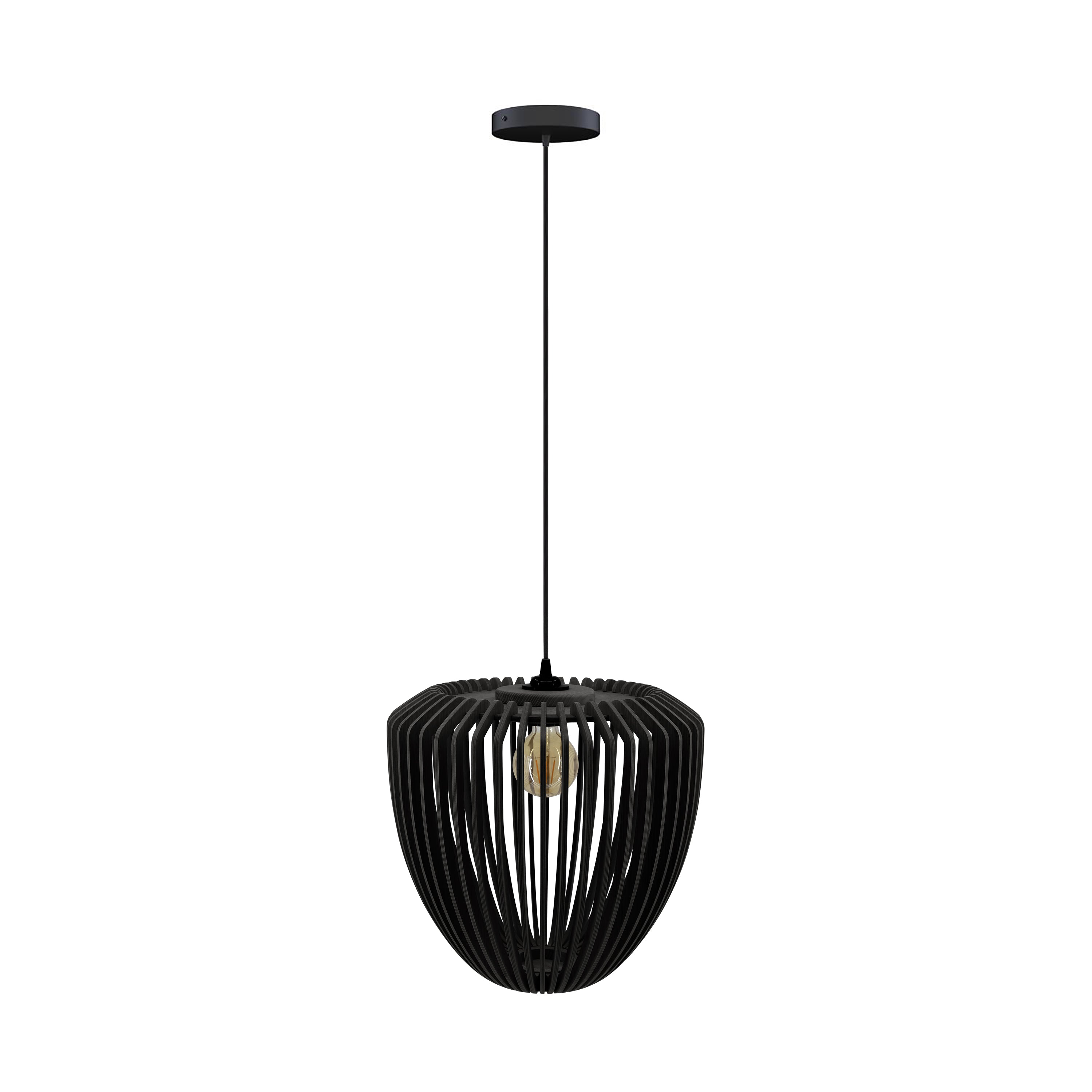 Clava Wood Pendant: Black Oak + Black + Canopy