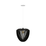 Clava Wood Pendant: Black Oak + White +  Canopy