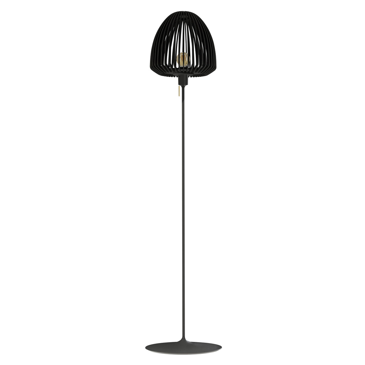Clava Wood Floor Lamp: Black Oak + Black