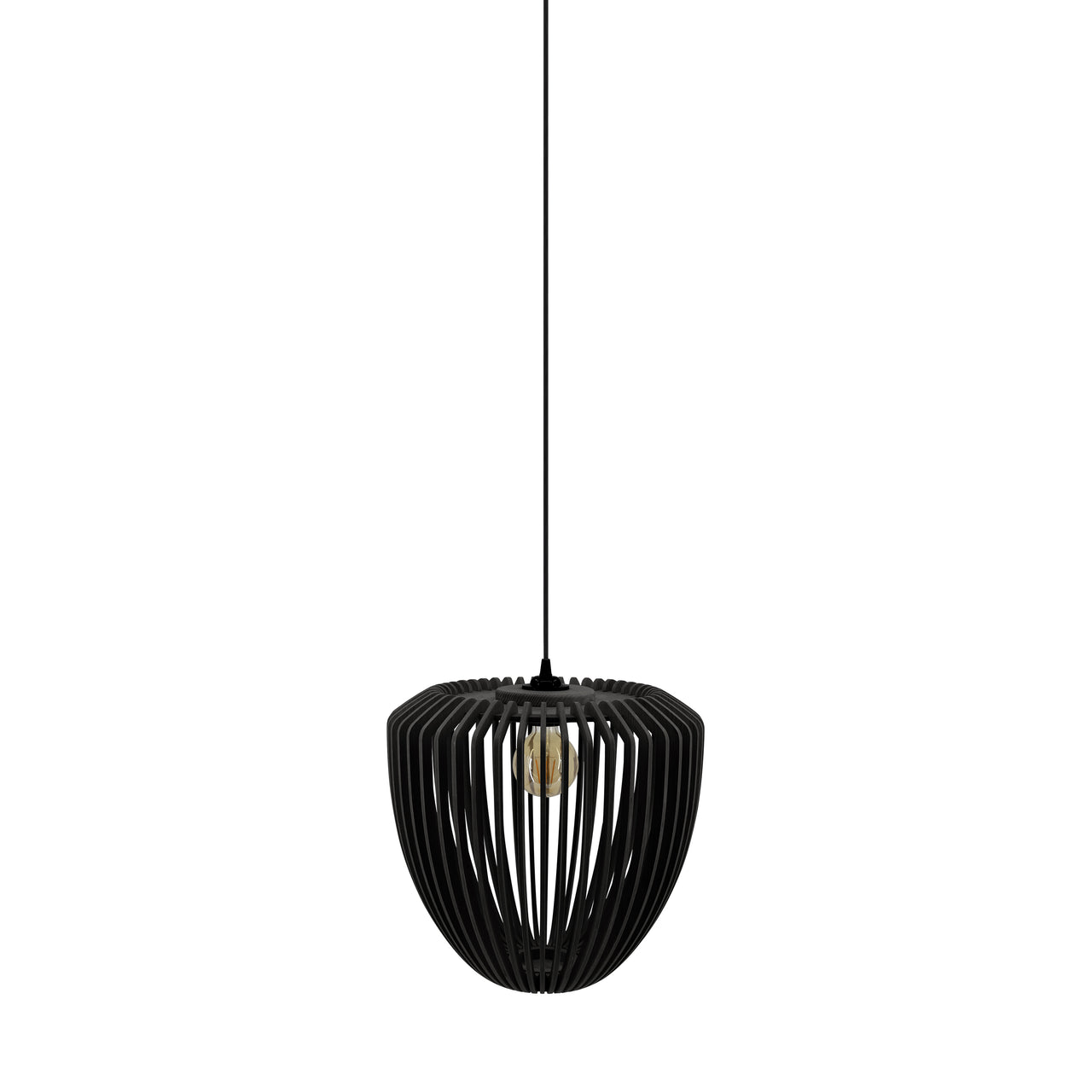 Clava Wood Pendant: Black Oak + Black + Plug-in