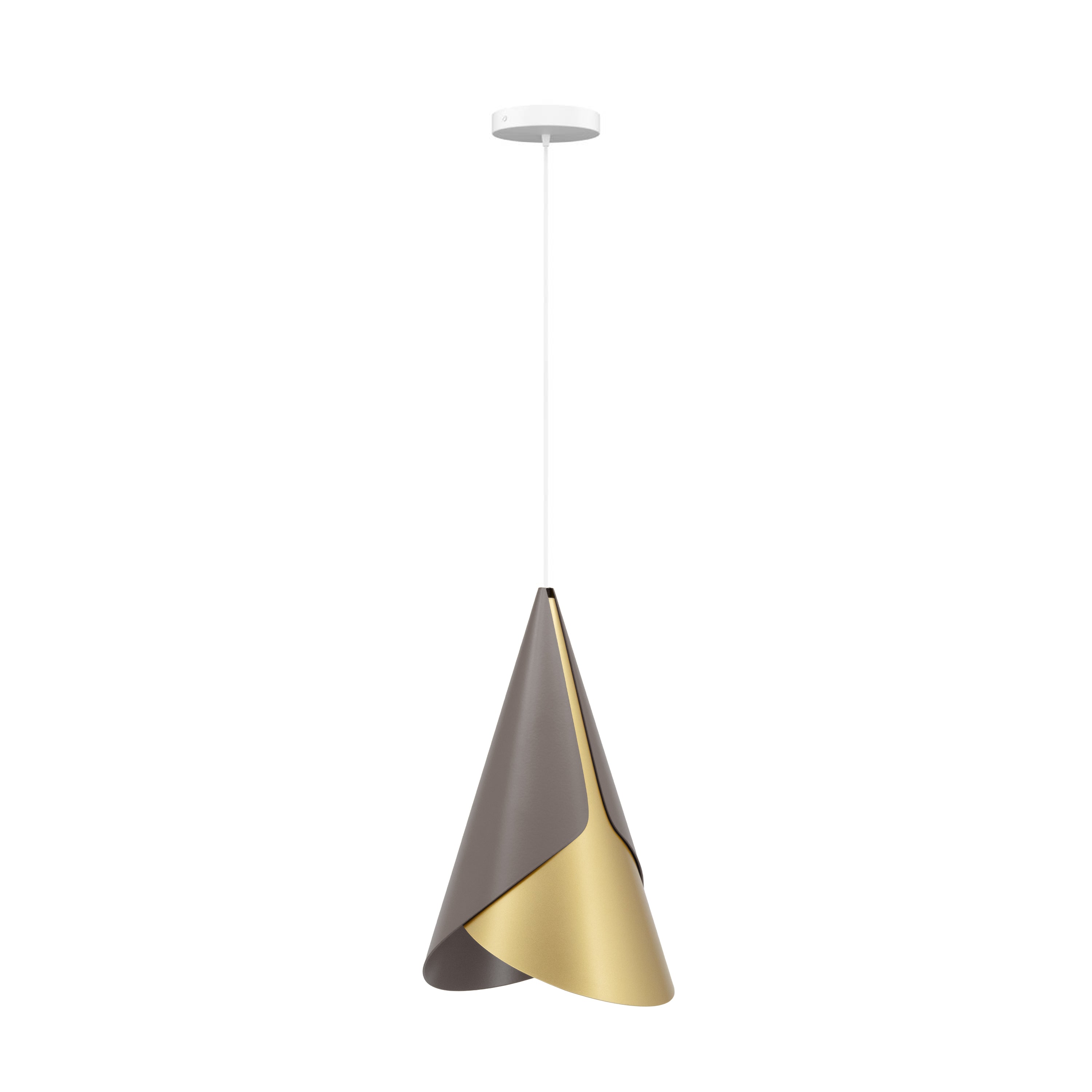 Cornet Pendant: 
Umber + Brass + White + Canopy