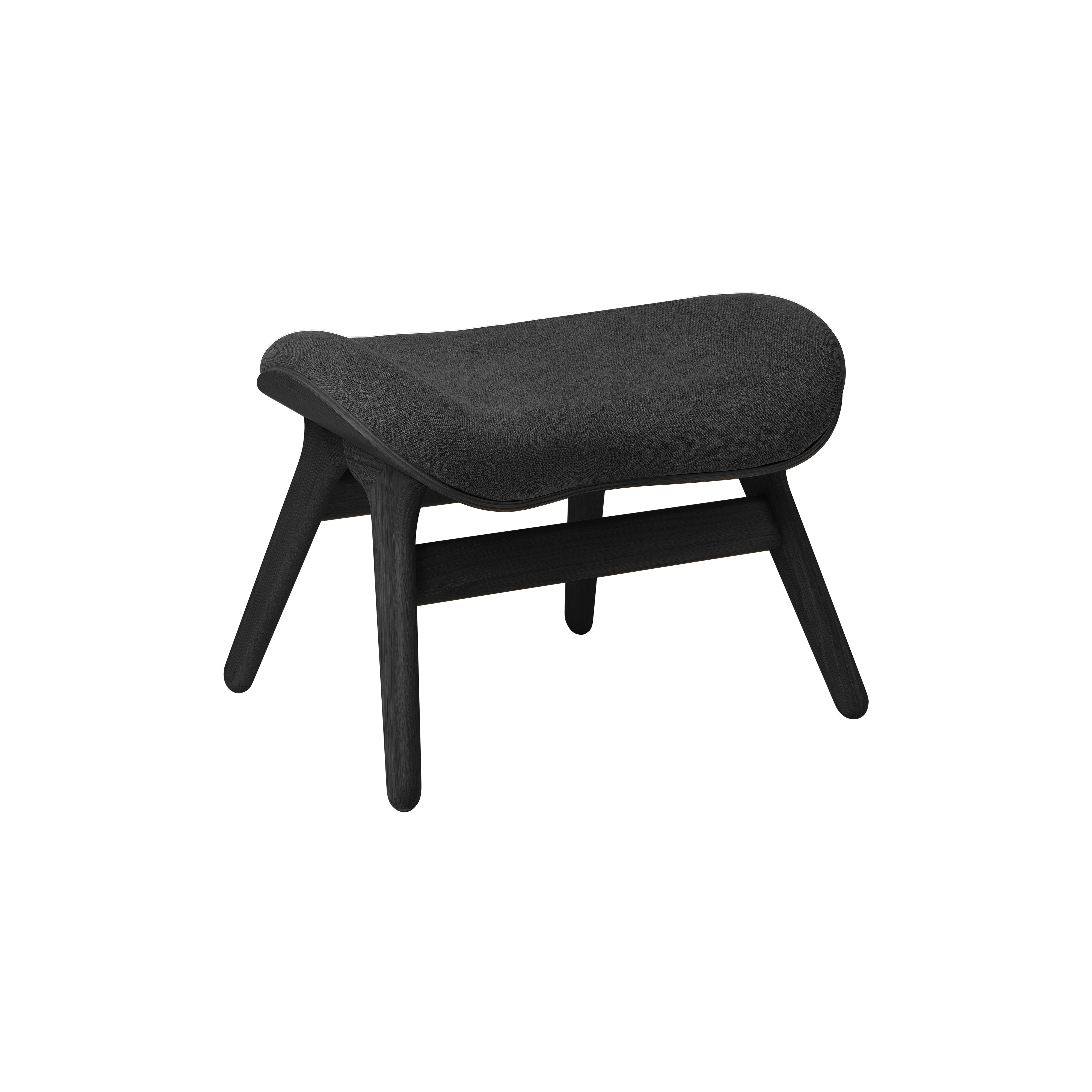 A Conversation Piece Ottoman: Black Oak + Shadow Grey