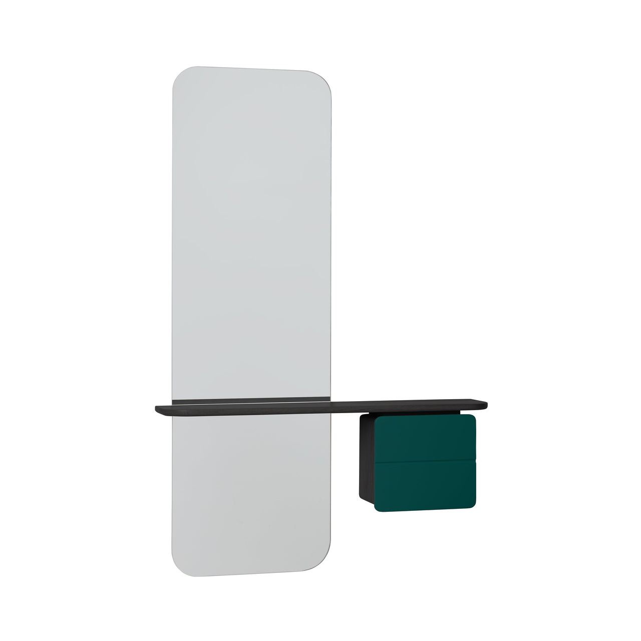One More Look Mirror: Black Oak + Forest Green