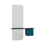 One More Look Mirror: Black Oak + Petrol Blue