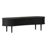 Audacious TV Bench: Black Oak + Without Cushion + Charcoal