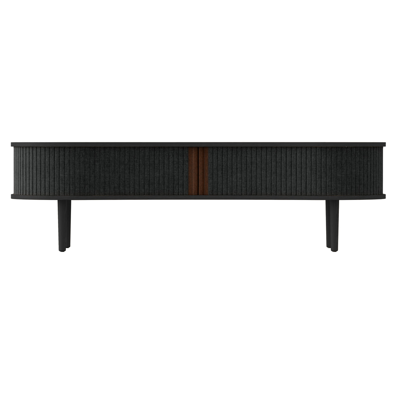 Audacious TV Bench: Black Oak + Without Cushion + Shadow Grey