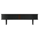 Audacious TV Bench: Black Oak + Without Cushion + Shadow Grey