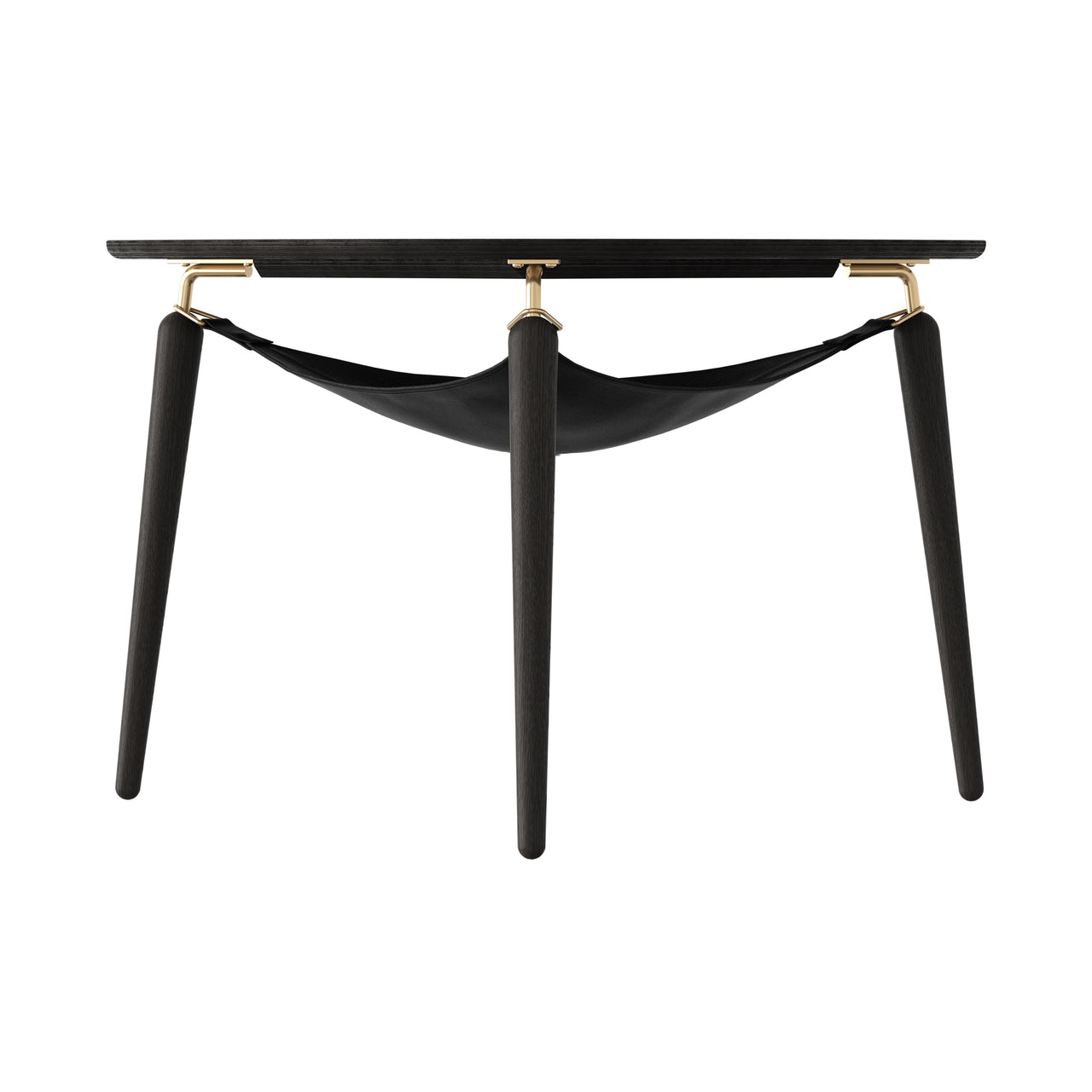 Hang Out Coffee Table: Black Oak + Brass