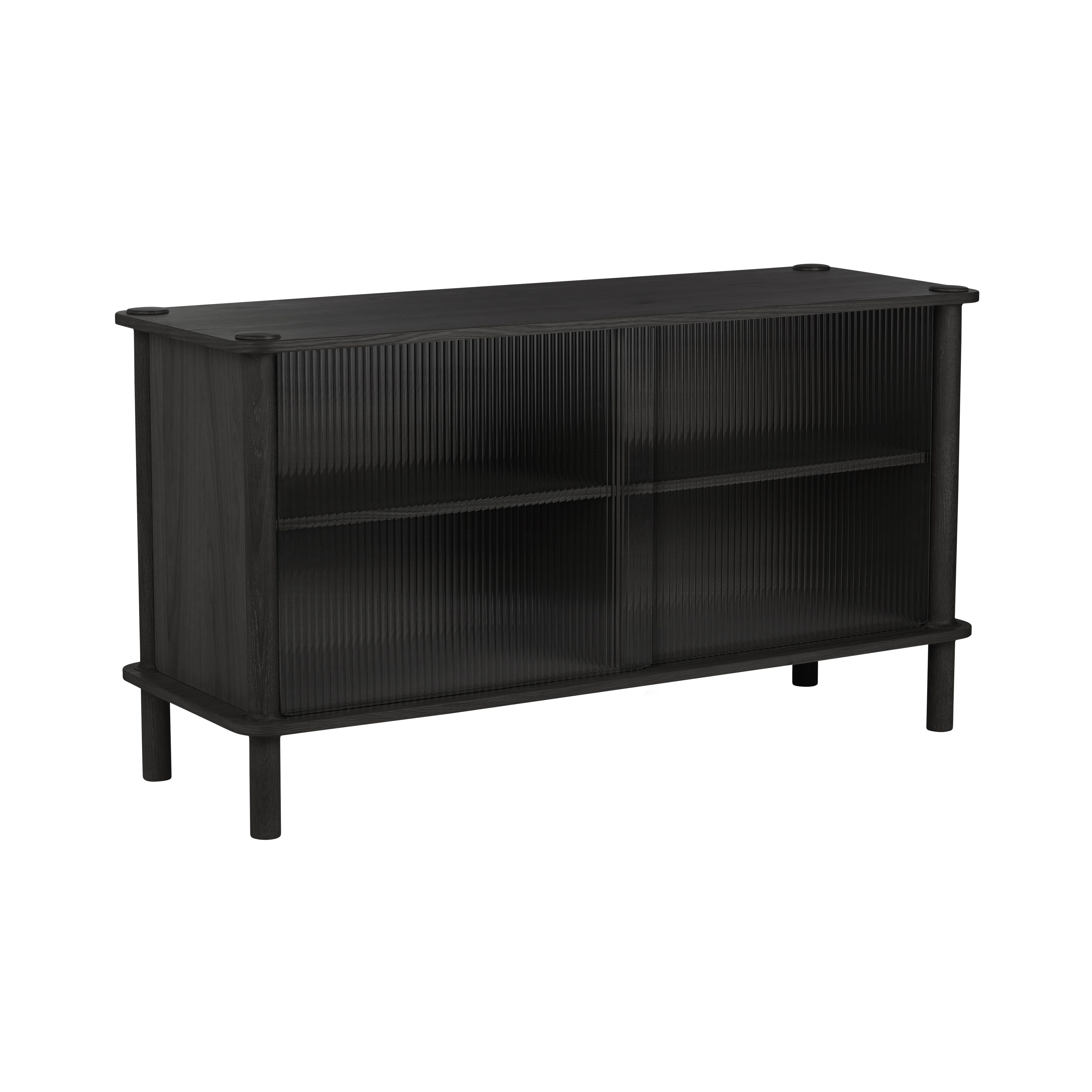 Italic Sideboard: Glass + Black Oak + 2 Glass Doors