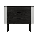 Treasures Dresser: Upholstered +Black Oak +Sterling