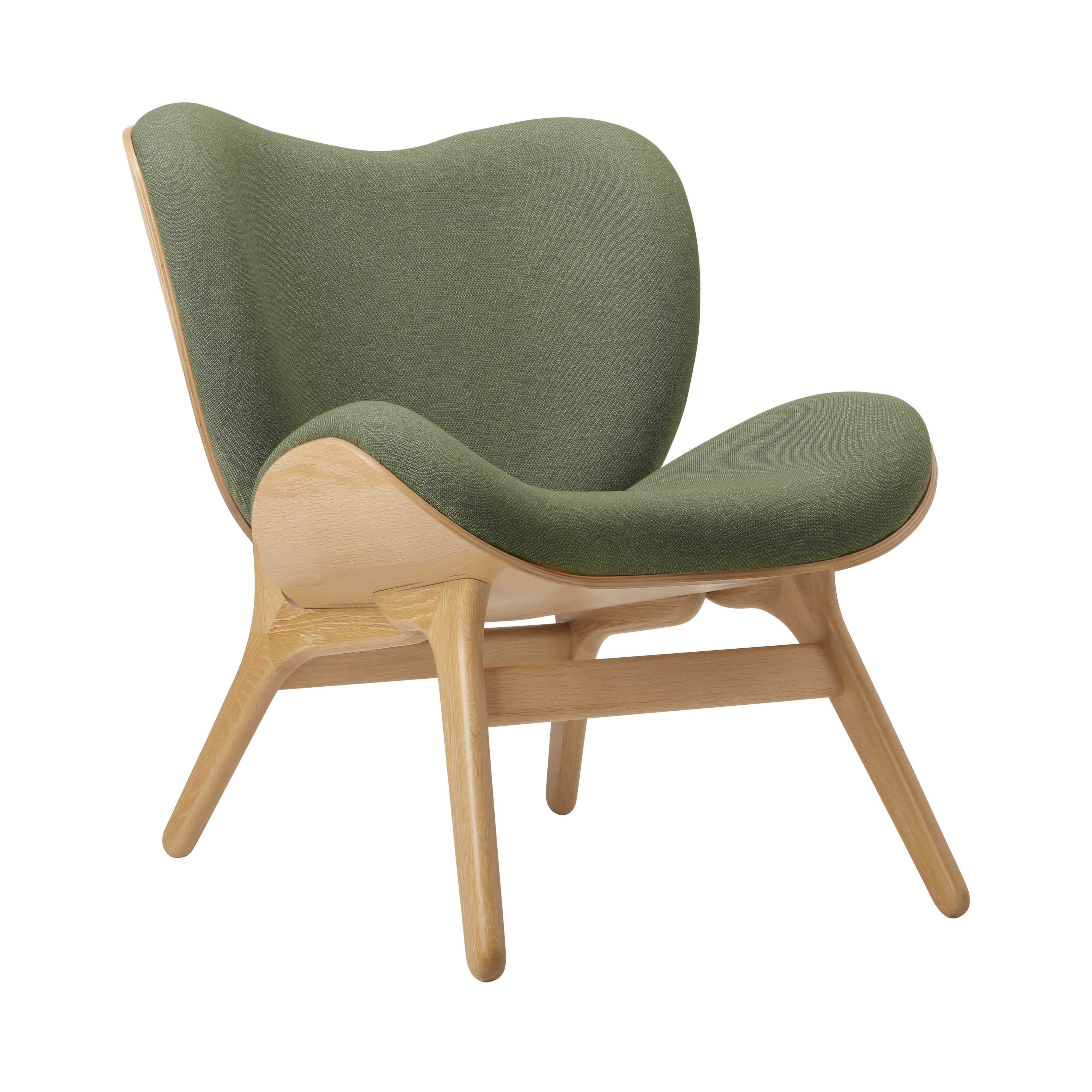 A Conversation Piece Lounge Chair: Oak + Morning Meadows