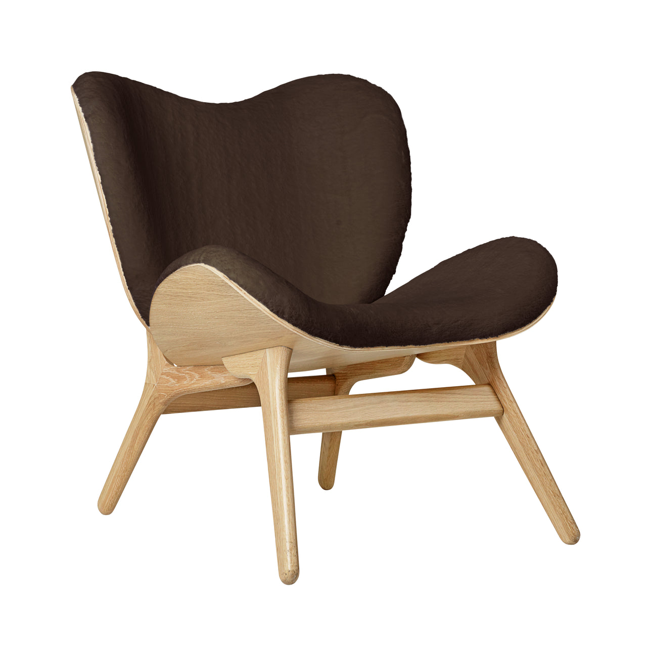 A Conversation Piece Lounge Chair: Oak + Teddy Brown