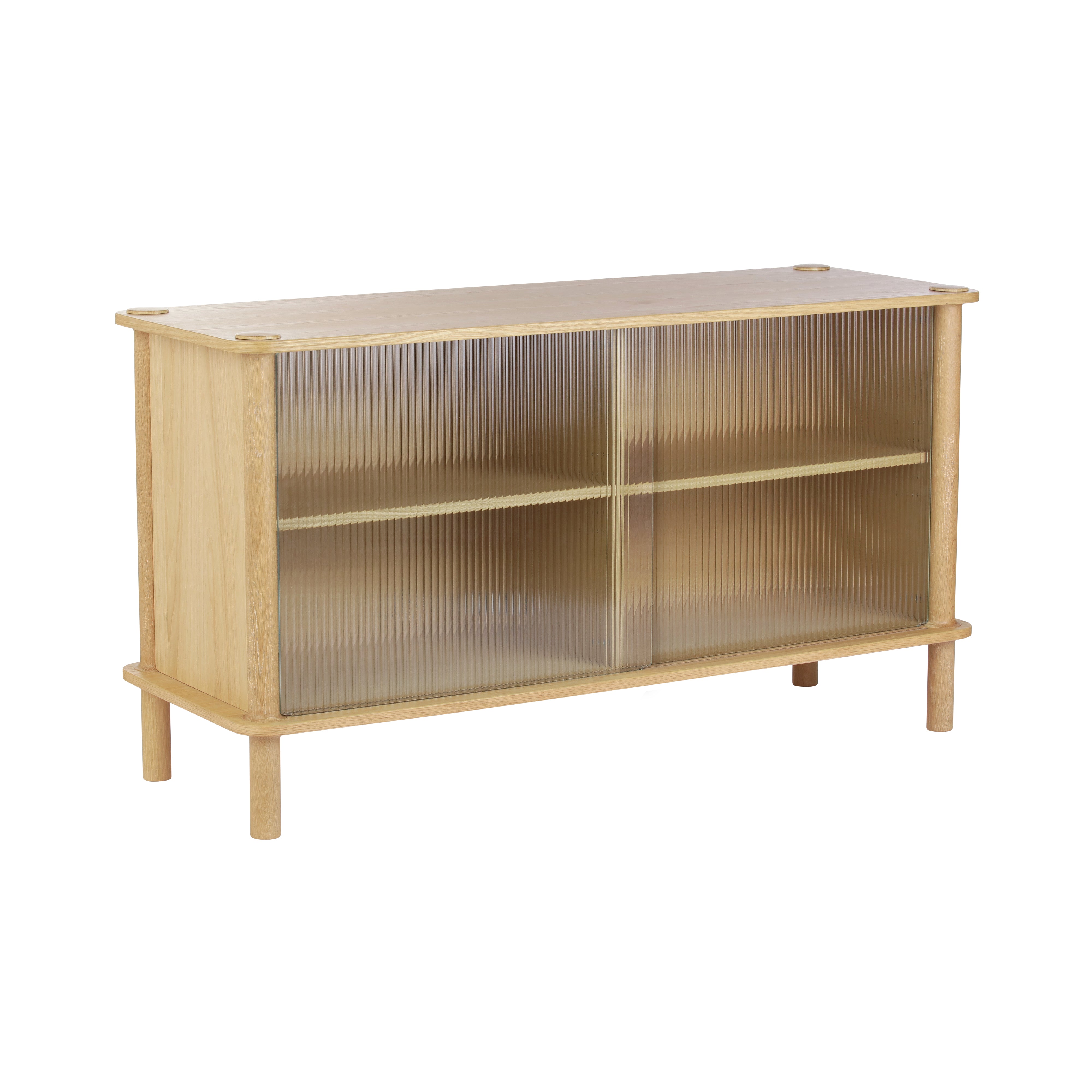 Italic Sideboard: Glass + Oak + 2 Glass Doors