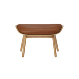 The Reader Ottoman: Oak + Cognac Leather