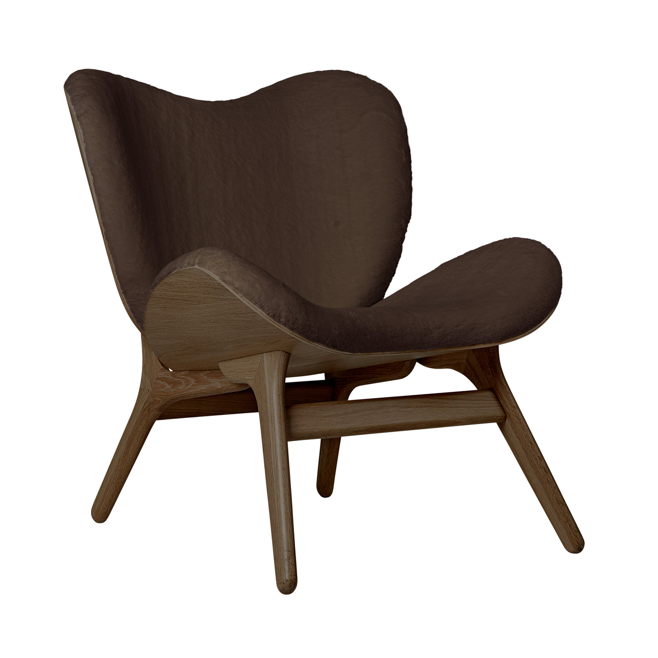 A Conversation Piece Lounge Chair: Dark Oak + Teddy Brown