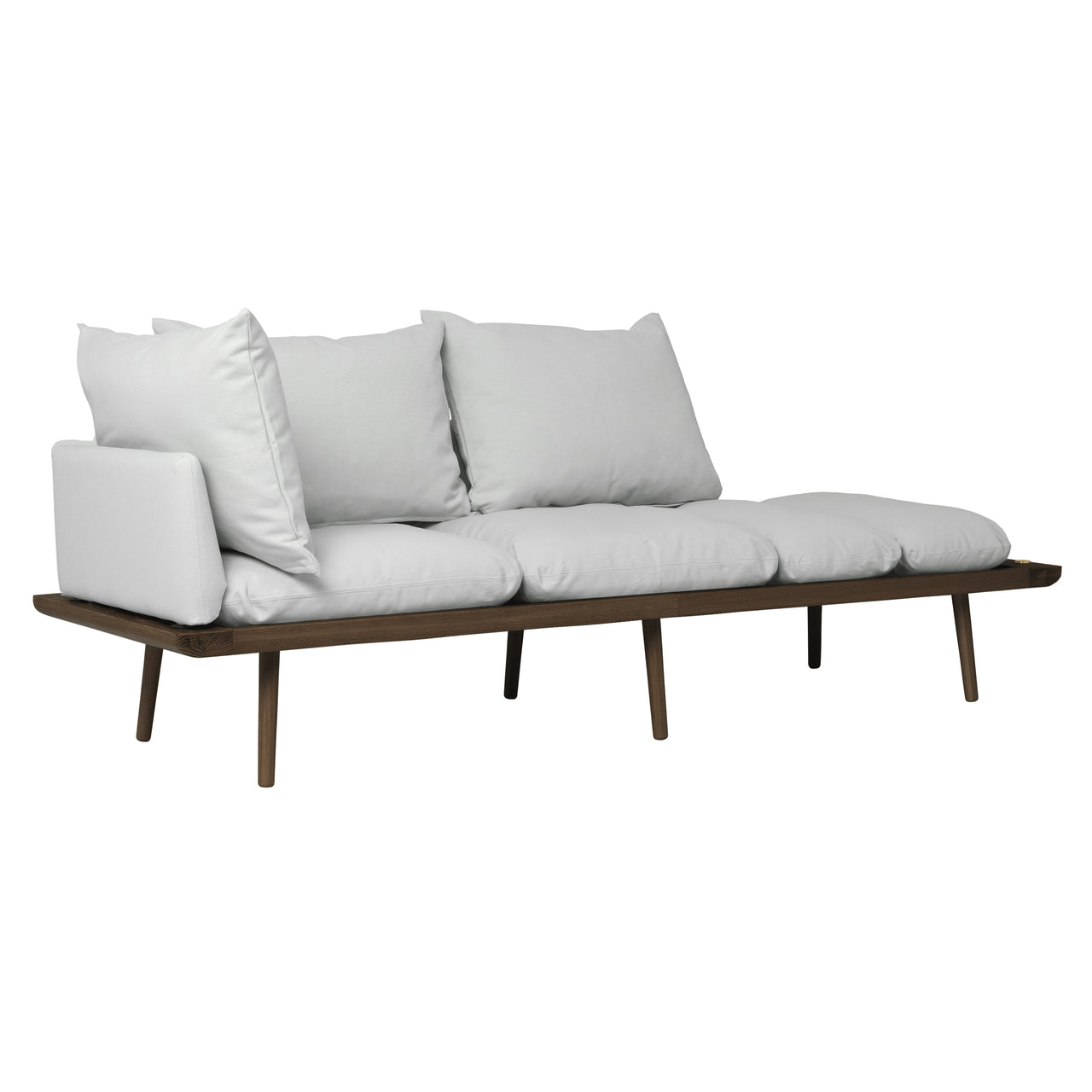 Lounge Around 3 Seater Sofa: Dark Oak + With Sterling Cushion 