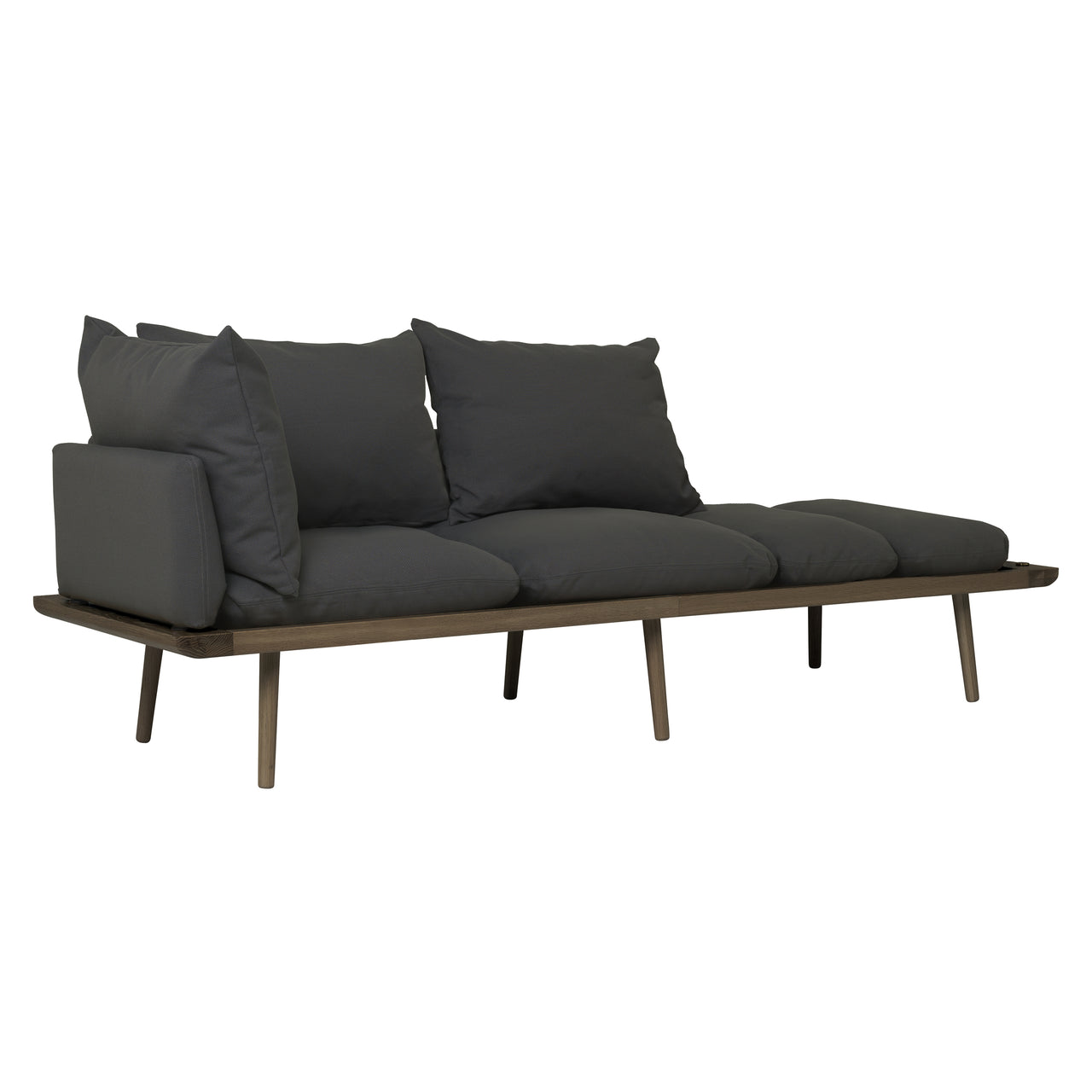 Lounge Around 3 Seater Sofa: Dark Oak + With Shadow Cushion