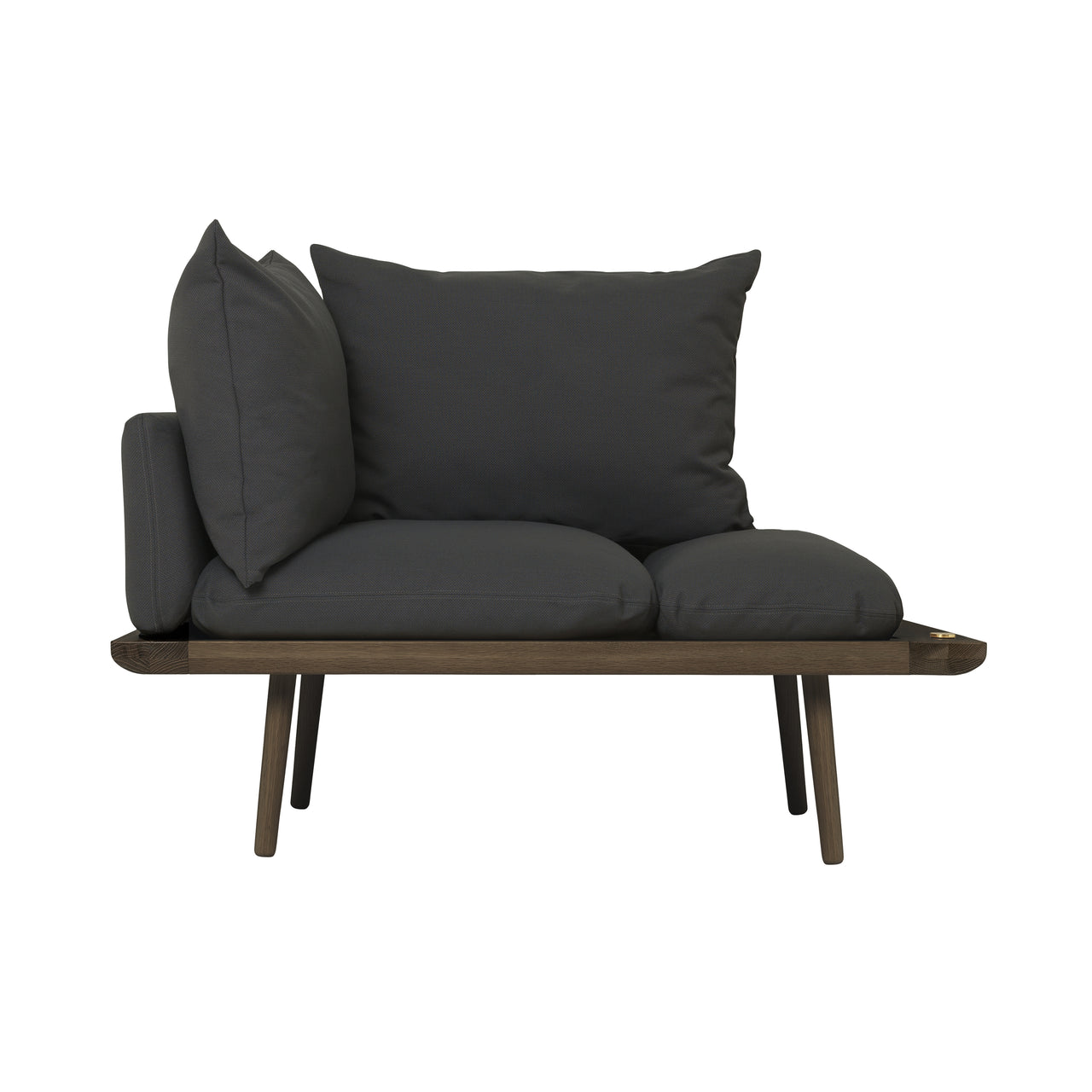 Lounge Around 1.5 Seater Sofa: Dark Oak + With Shadow Cushion