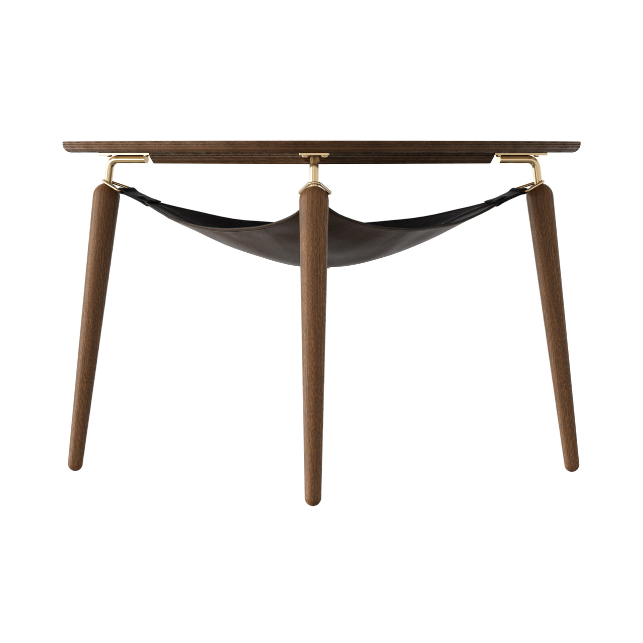 Hang Out Coffee Table: Dark Oak + Brass