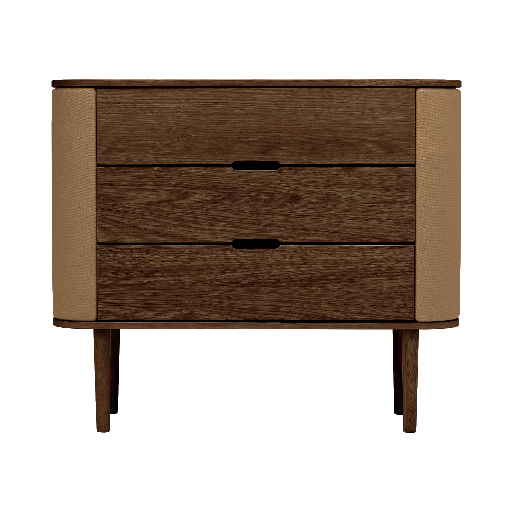 Treasures Dresser: Upholstered + Dark Oak + Sugar Brown