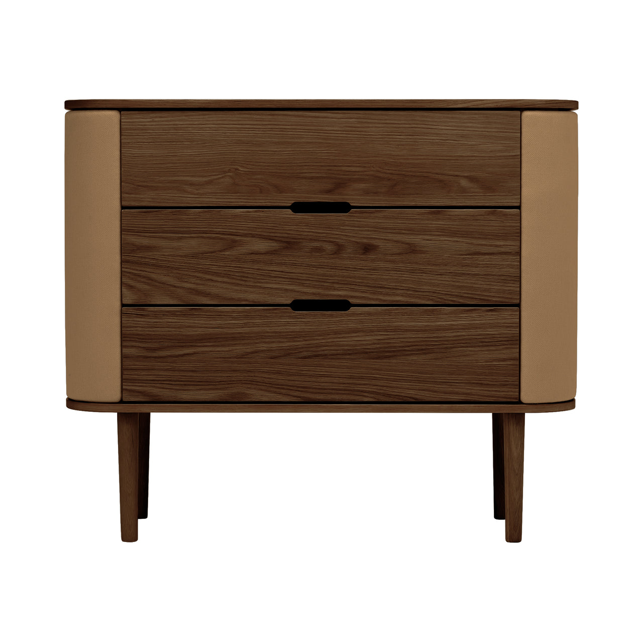 Treasures Dresser: Upholstered + Dark Oak + Sugar Brown