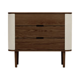 Treasures Dresser: Upholstered + Dark Oak + White Sands