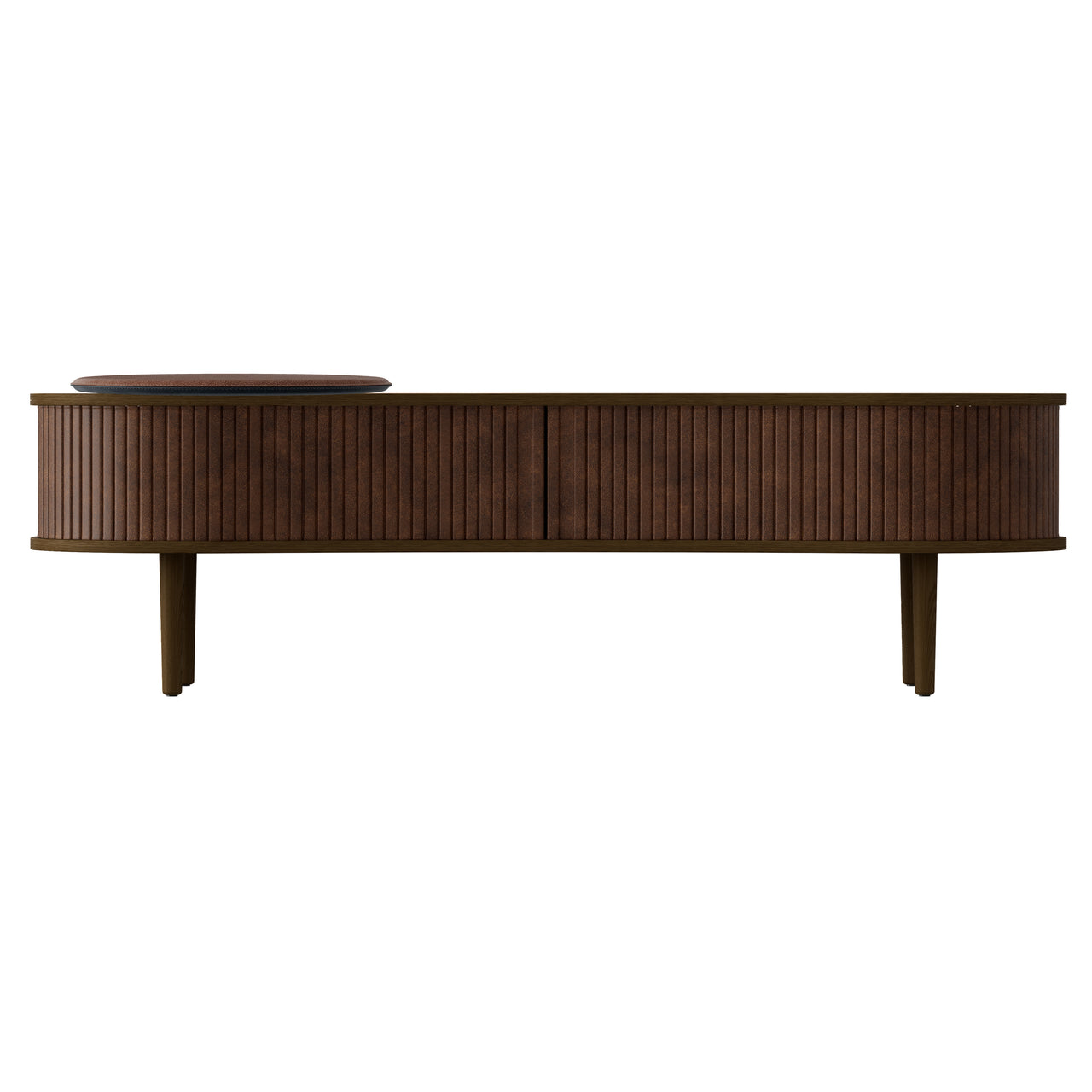 Audacious TV Bench: Dark Oak + With Cushion + Hazelnut