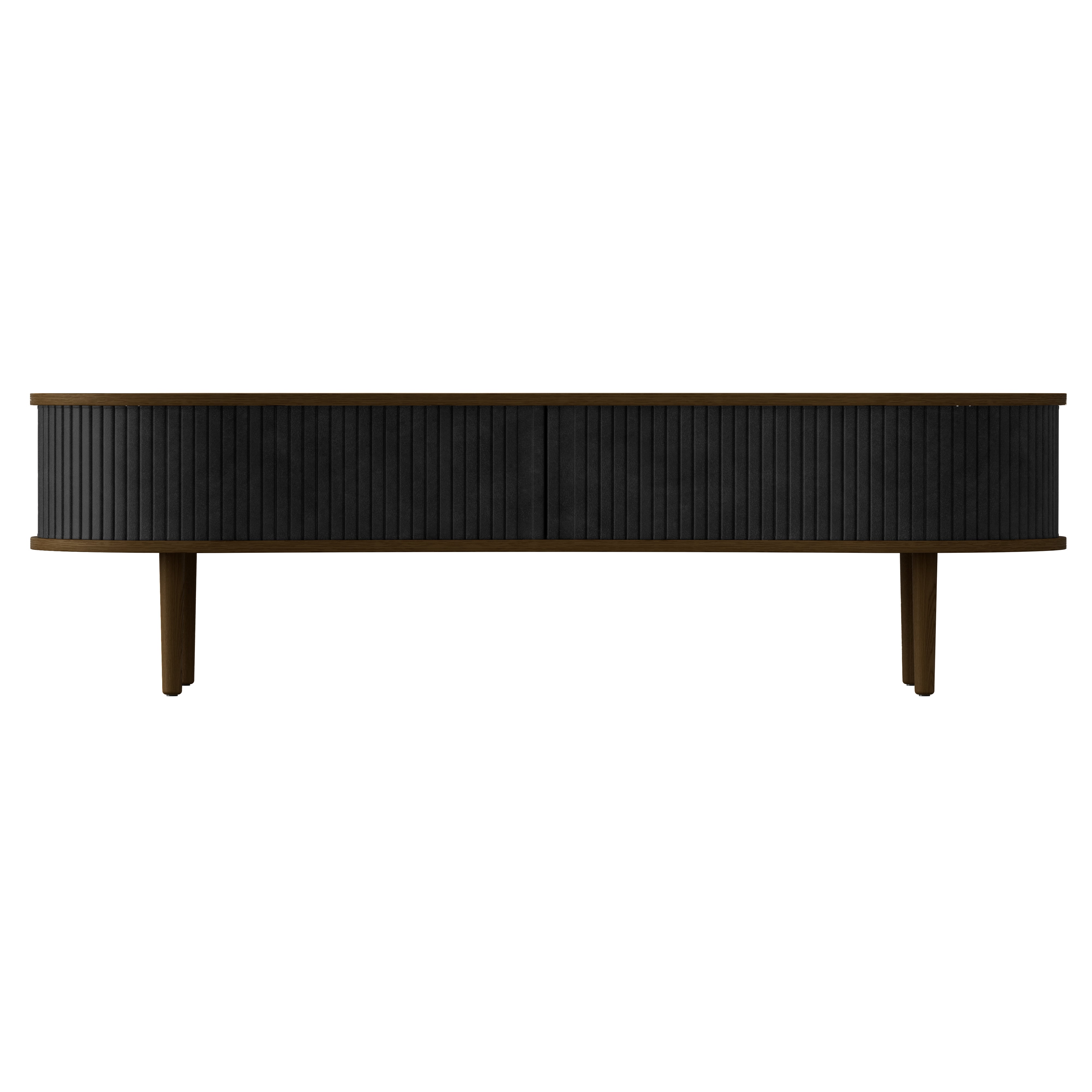 Audacious TV Bench: Dark Oak + Without Cushion + Charcoal