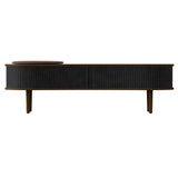 Audacious TV Bench: Dark Oak + With Cushion + Charcoal