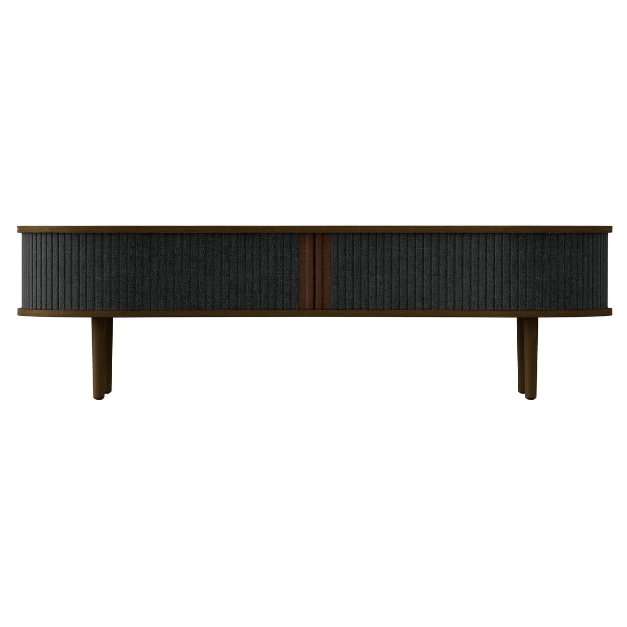 Audacious TV Bench: Dark Oak + Without Cushion + Shadow Grey