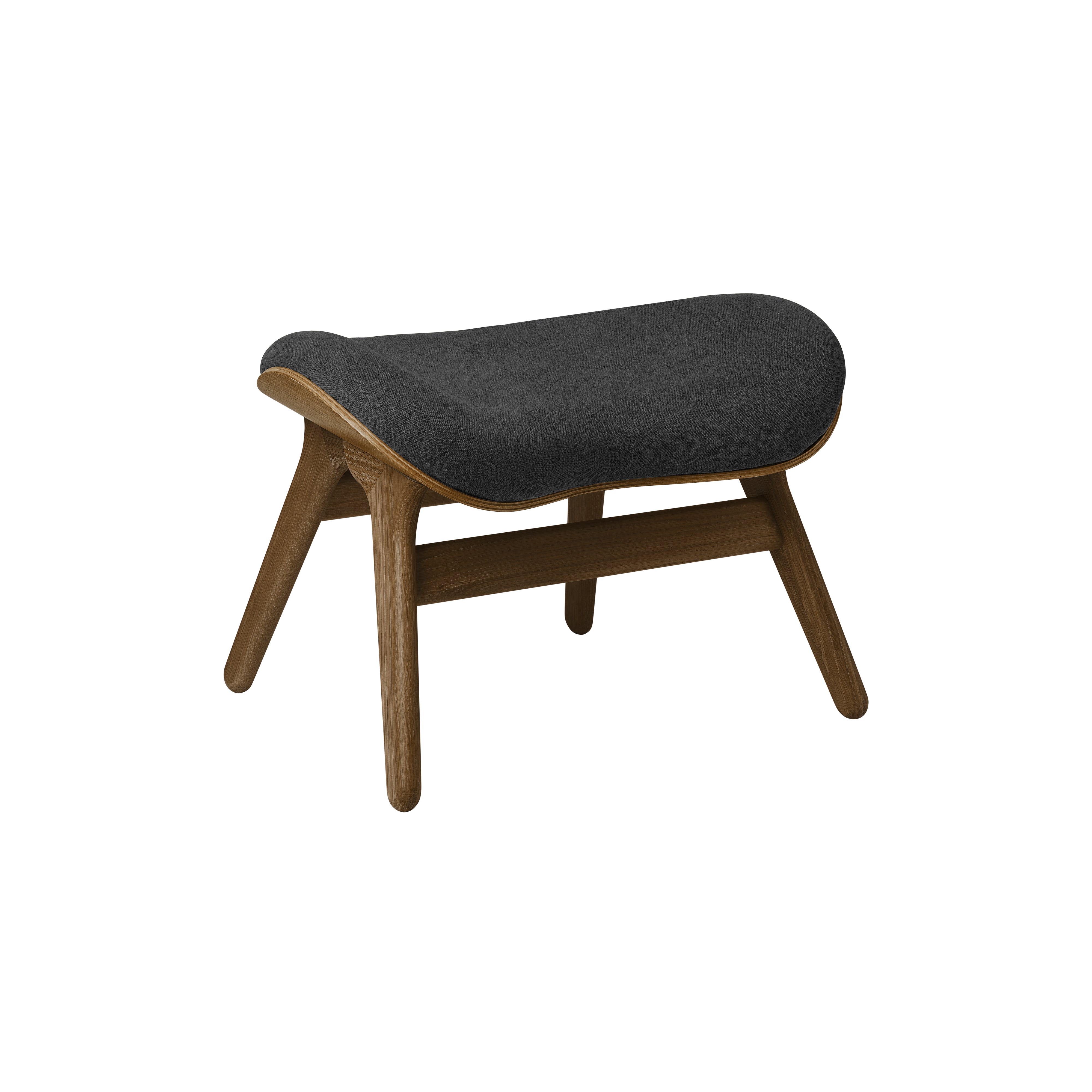 A Conversation Piece Ottoman: Dark Oak + Shadow Grey