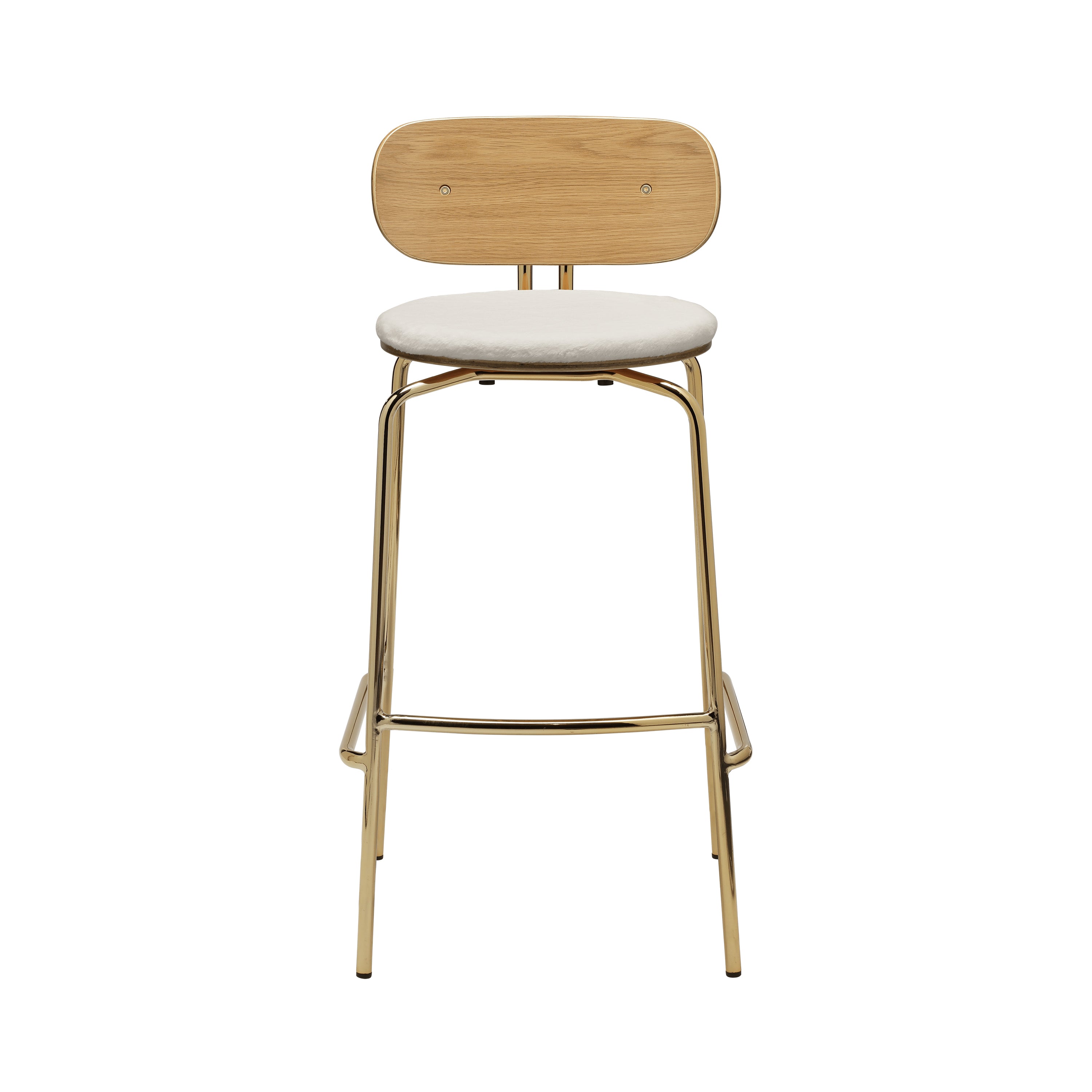 Curious Bar + Counter Stool: Bar + Brass + With Teddy White