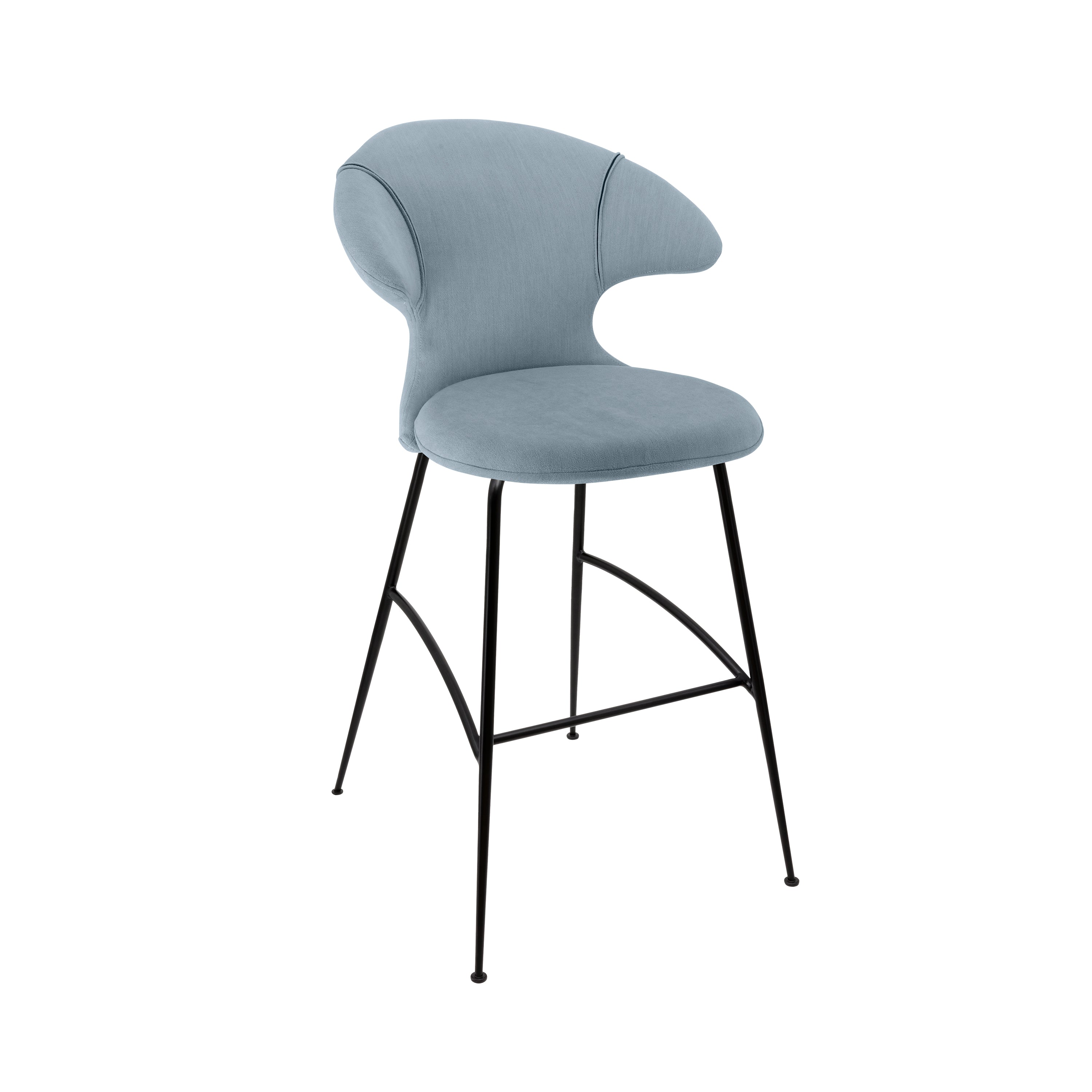 Time Flies Bar Stool: Black + Bright Skies