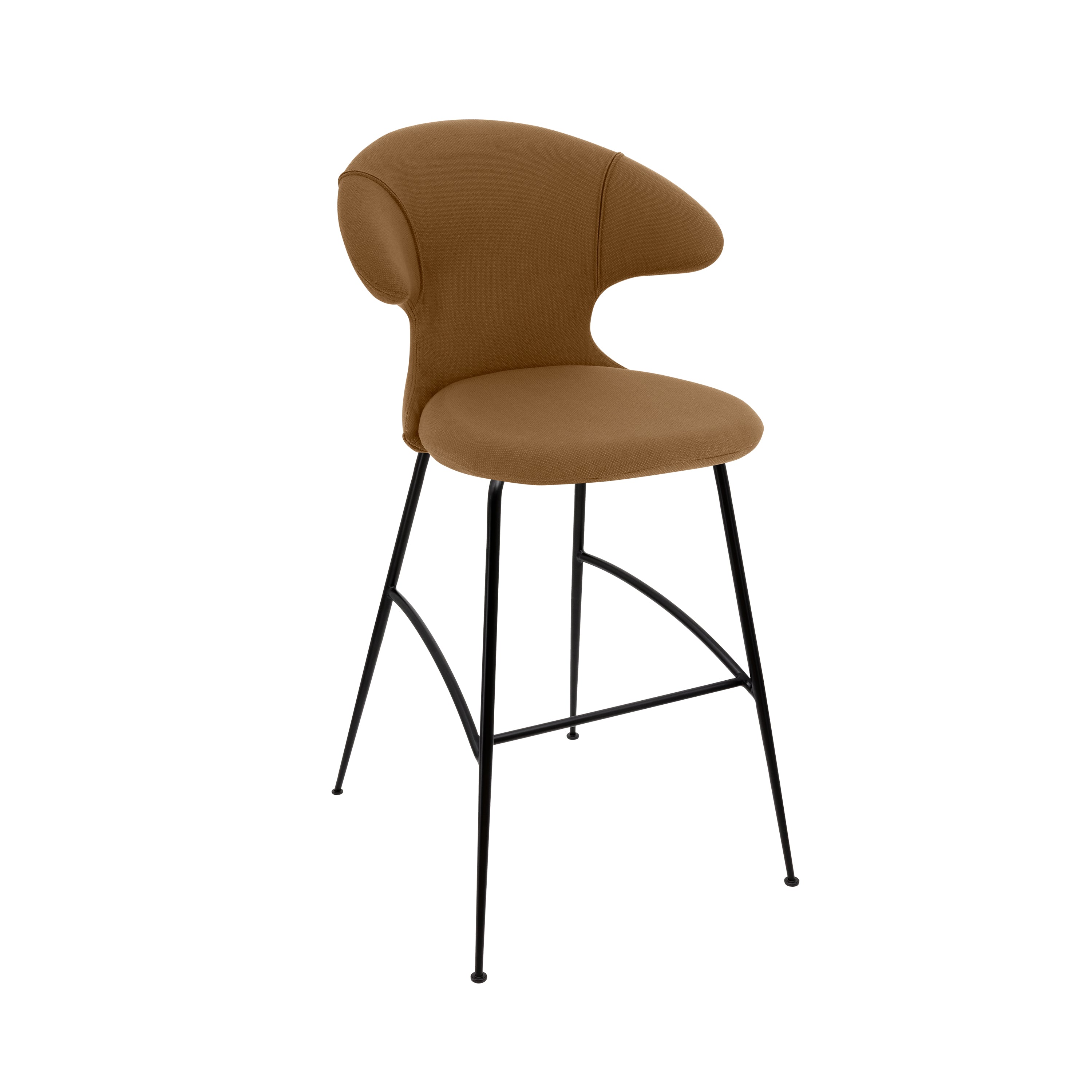 Time Flies Bar Stool: Black + Caramel