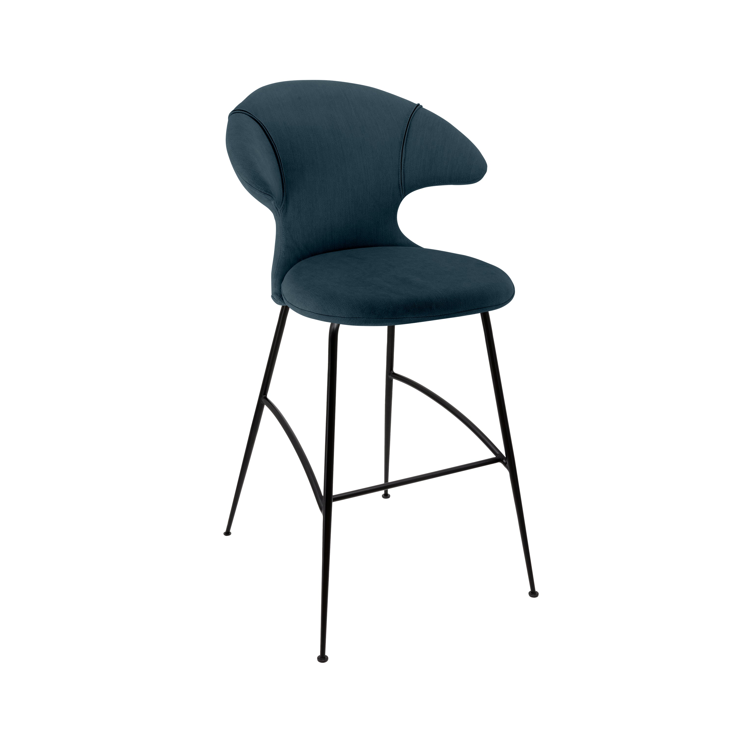 Time Flies Bar Stool: Black + Jet Air Blue