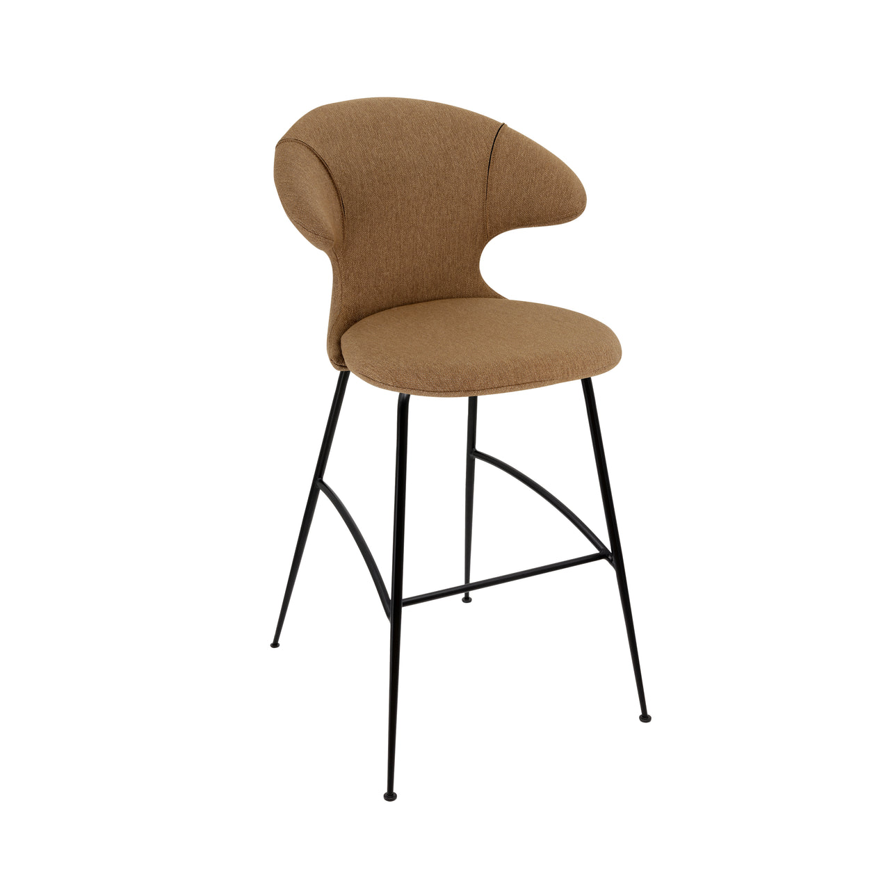 Time Flies Bar Stool: Black + Sugar Brown