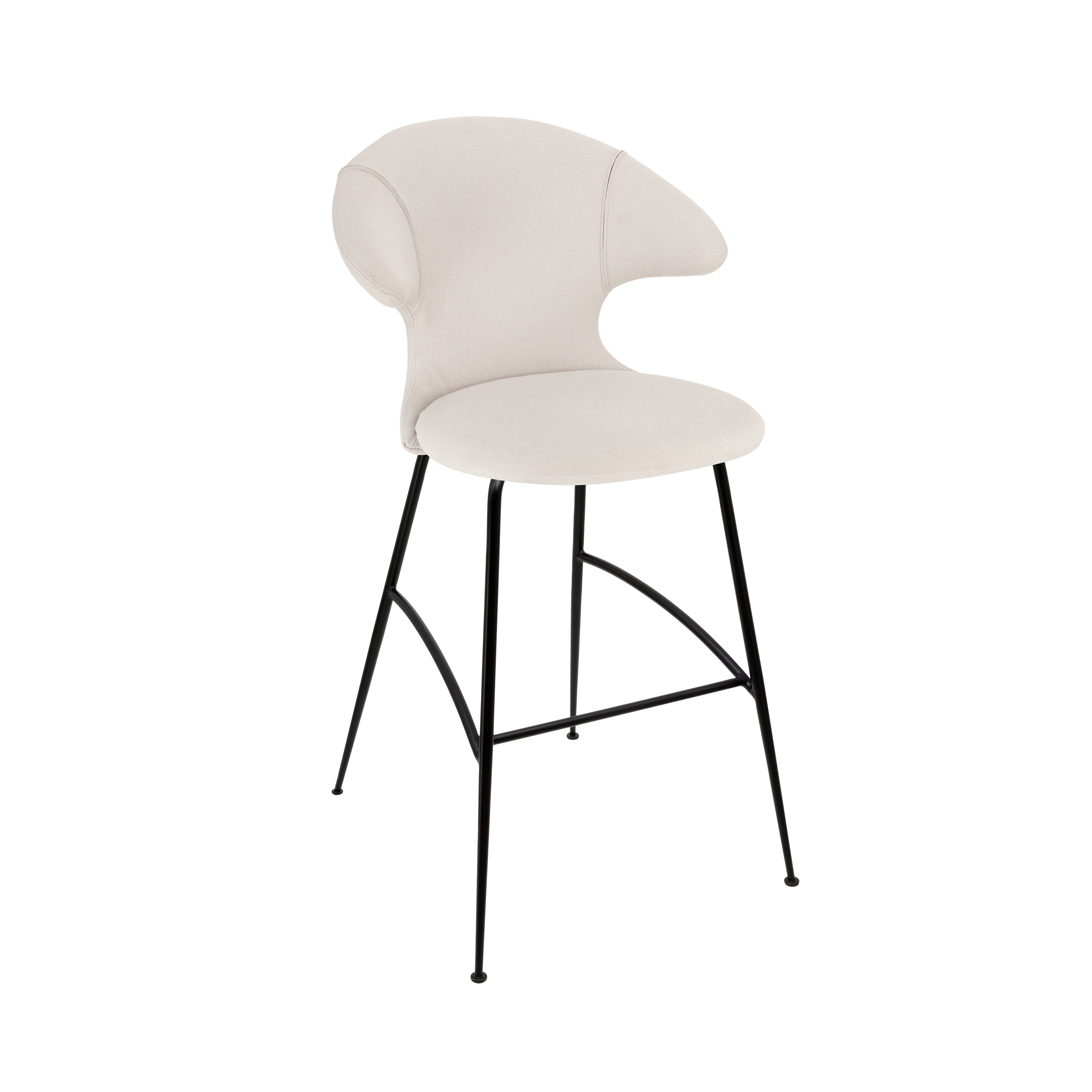 Time Flies Bar Stool: Black +White Sands 