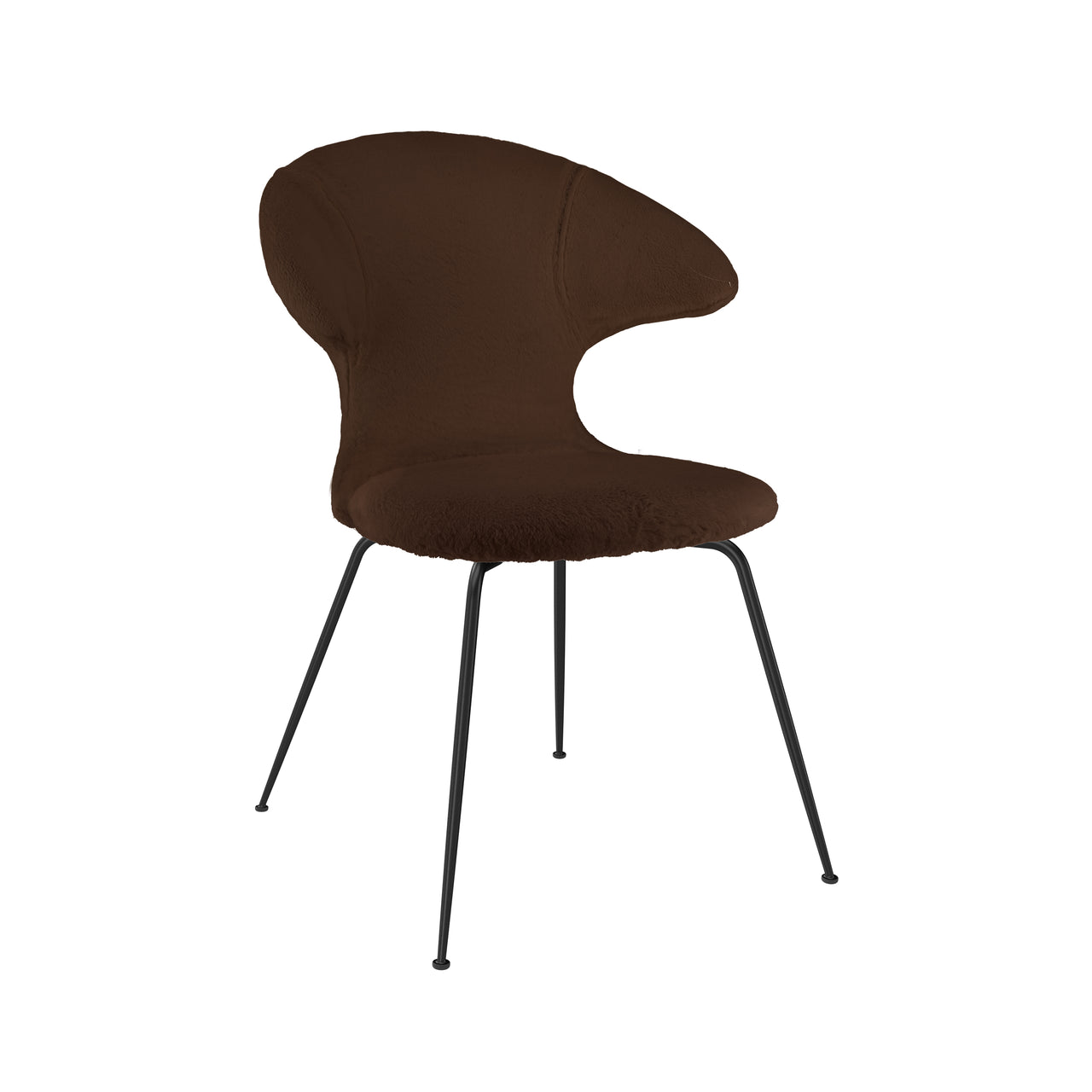 Time Flies Dining Chair: Black + Teddy Brown